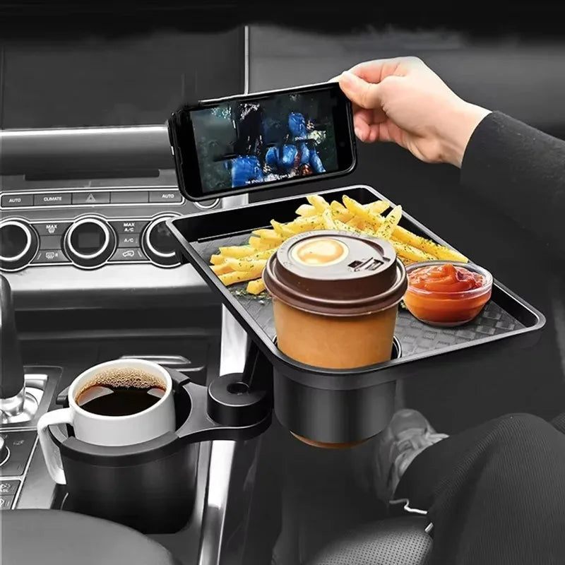 360° Rotating Car Cup Holder Tray