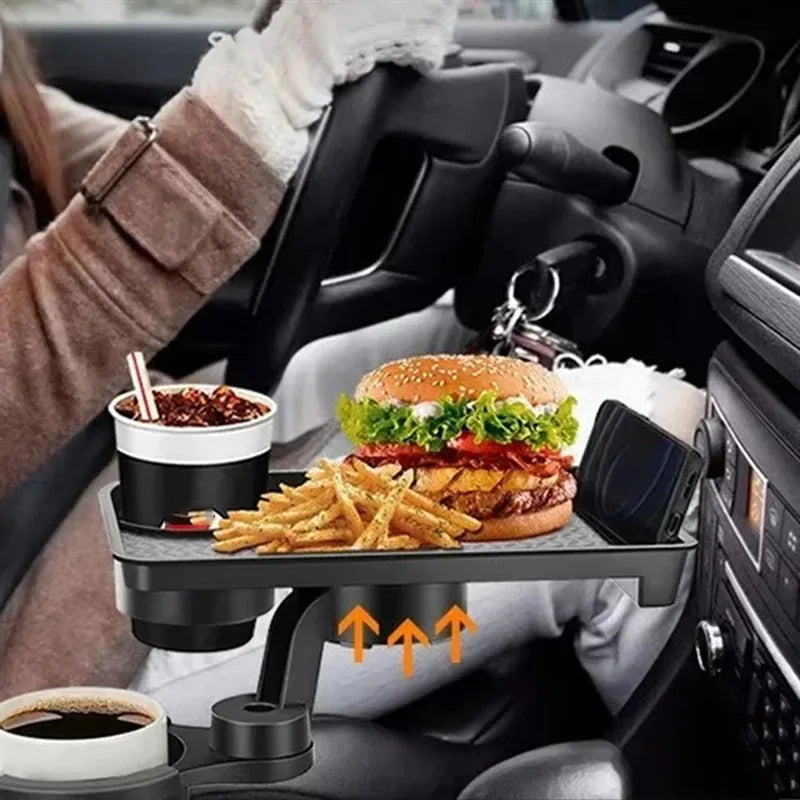 360° Rotating Car Cup Holder Tray