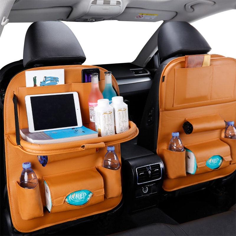 Car Seat Back Organizer with Fold-Down Tray