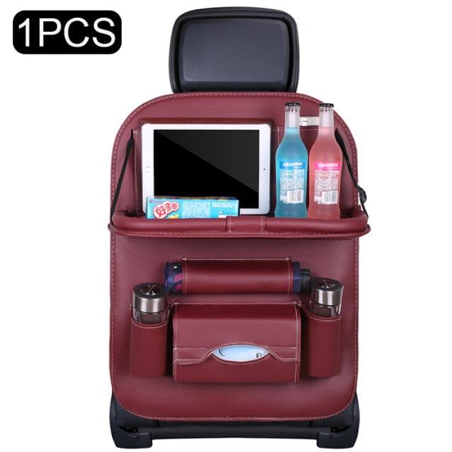 Car Seat Back Organizer with Fold-Down Tray
