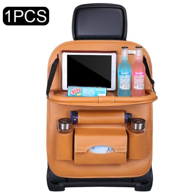 Car Seat Back Organizer with Fold-Down Tray