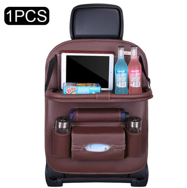 Car Seat Back Organizer with Fold-Down Tray
