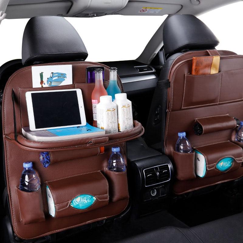 Car Seat Back Organizer with Fold-Down Tray
