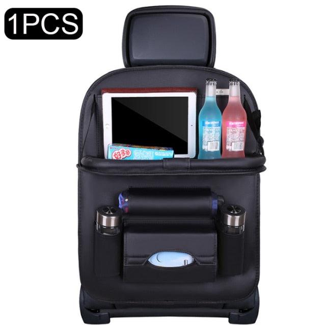 Car Seat Back Organizer with Fold-Down Tray